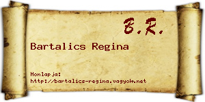 Bartalics Regina névjegykártya